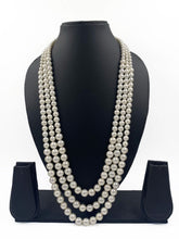 Handcrafted Triple Layered Shell Pearl Necklace For Grooms | Pearl Mala For Sherwani